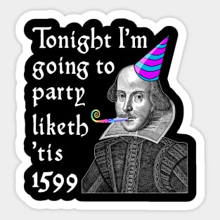 Funny Shakespeare Quote. English Literature New Year Party Sticker